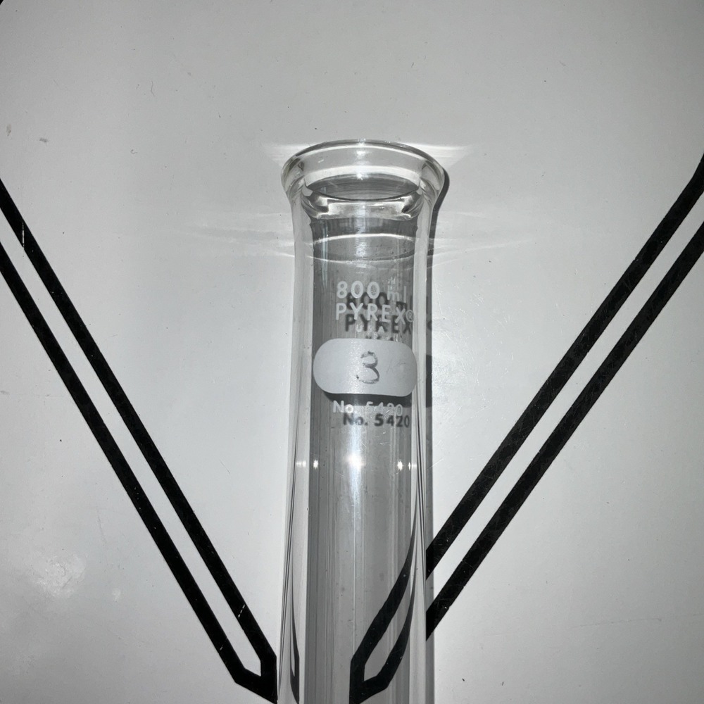 Pyrex 800ml Kjeldahl Flask No 5420 Long Neck Borosilicate Glass Laboratory USA - Picture 3 of 5
